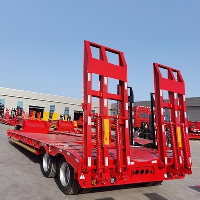 Tipo MacPherson Suspensão 40-80ton 4 eixo Telescópica extensão de cama baixa semi-reboque
