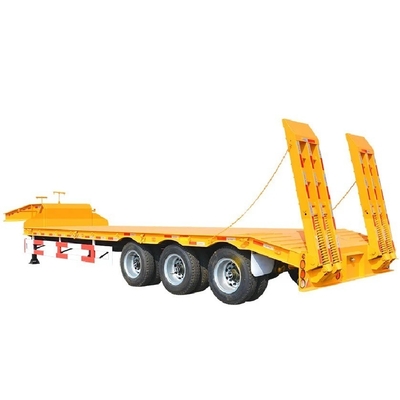Semi-reboque de 3 eixos de baixo leito plano para transporte de contentores