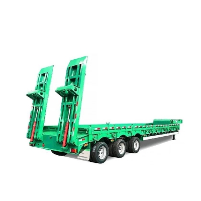 Semi-reboque de 3 eixos de baixo leito plano para transporte de contentores