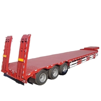 1820mm Lowboy Low Flat Bed Truck Trailer para transporte de cargas de grandes dimensões