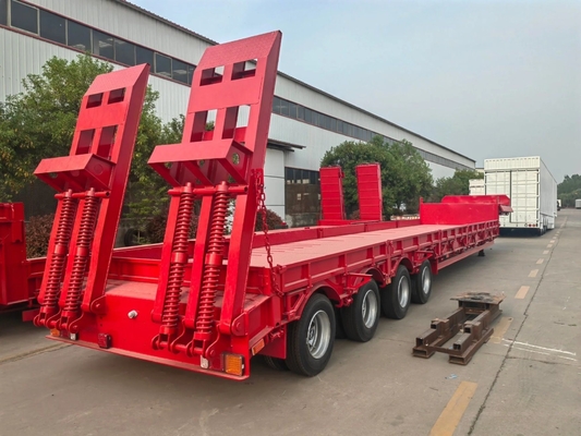 1820mm Lowboy Low Flat Bed Truck Trailer para transporte de cargas de grandes dimensões