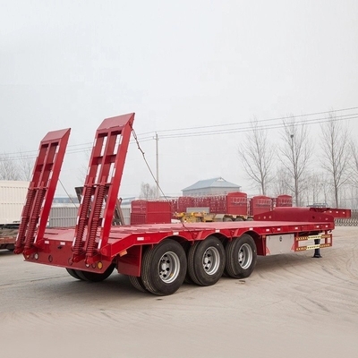 1820mm Lowboy Low Flat Bed Truck Trailer para transporte de cargas de grandes dimensões