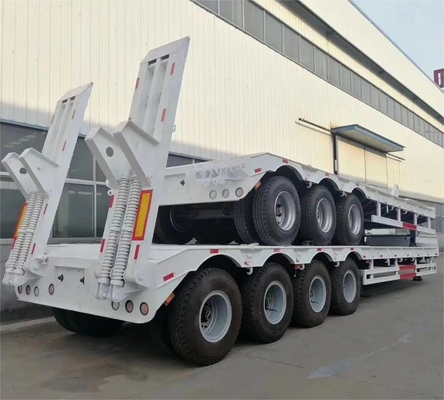 Shang Dong Maquinaria Pesada Low Flat Trailer Feito em com Suspensão Mecânica em um