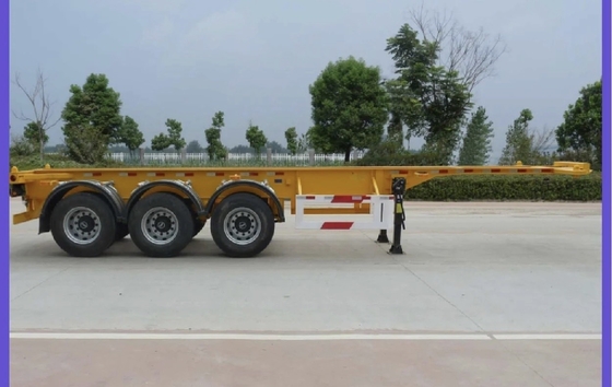 Sistema de travagem de dupla linha EHL9400TJZ40 3 eixos 40 FT Flatbed Skeleton Semi Truck Trailer