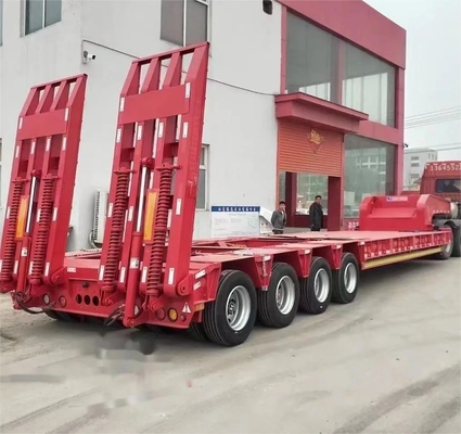 Shang Dong Maquinaria Pesada Low Flat Trailer Feito em com Suspensão Mecânica em um
