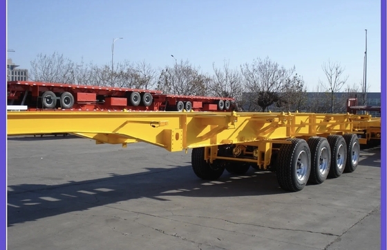 Sistema de travagem de dupla linha EHL9400TJZ40 3 eixos 40 FT Flatbed Skeleton Semi Truck Trailer