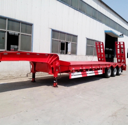 Shang Dong Maquinaria Pesada Low Flat Trailer Feito em com Suspensão Mecânica em um