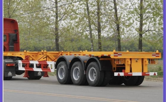 Sistema de travagem de dupla linha EHL9400TJZ40 3 eixos 40 FT Flatbed Skeleton Semi Truck Trailer