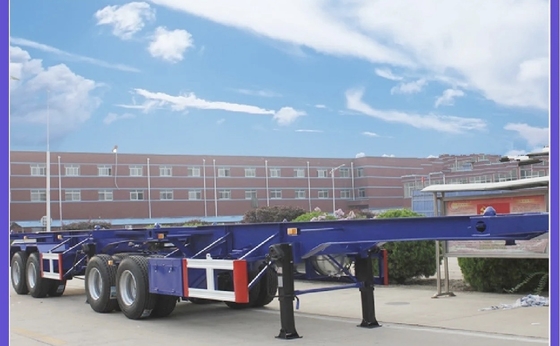 Sistema de travagem de dupla linha EHL9400TJZ40 3 eixos 40 FT Flatbed Skeleton Semi Truck Trailer