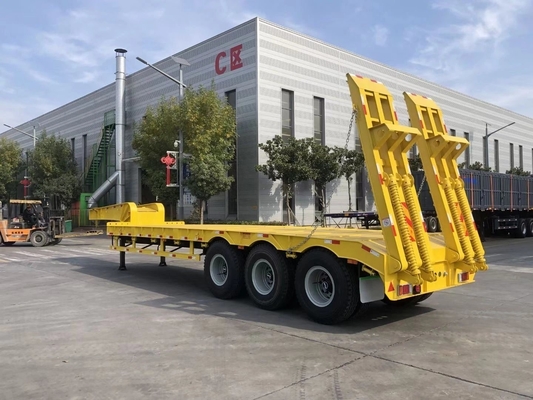 Shang Dong Maquinaria Pesada Low Flat Trailer Feito em com Suspensão Mecânica em um
