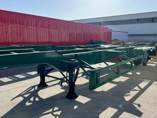 Semi-remolque de estrutura de esqueleto fabricado em Shandong para transporte de contêineres de 40 FT