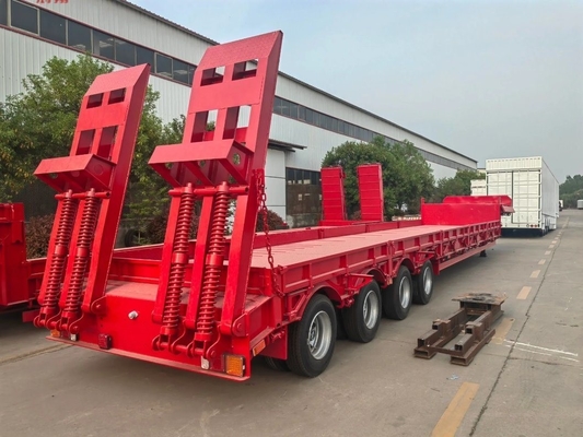 Q345b / T700 Trailers de veículos pesados de eixo baixo com viga principal 3/4 de aço