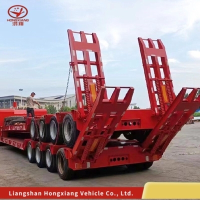 Customização 80 Ton Gooseneck Low Loader/Lowbed/ Lowboy Low Bed Trailer com 3 eixos