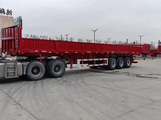 Container plano de 3 eixos e semi-reboque de camião multiuso a granel com 1
