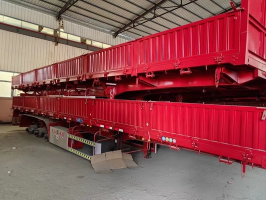 Container plano de 3 eixos e semi-reboque de camião multiuso a granel com 1