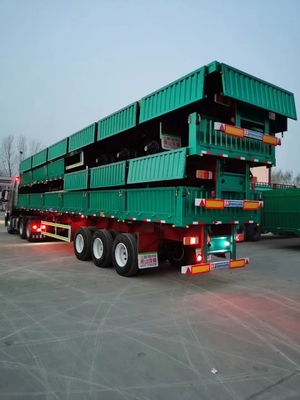 Container plano de 3 eixos e semi-reboque de camião multiuso a granel com 1