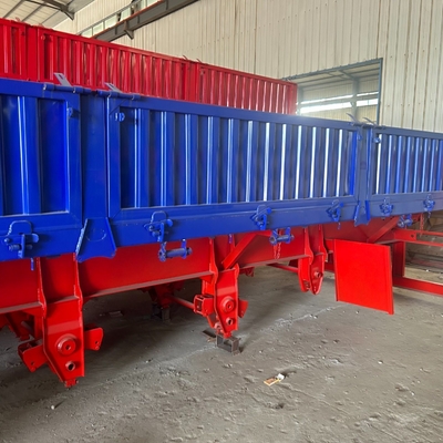 Sistema de suspensão de braço cruzado 3 eixo carga a granel Parede lateral semi-reboque com materiais