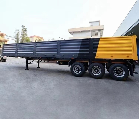 Semi-reboque de três eixos de parede lateral, tipo vedação, reboque para carga a granel com capacidade de 5,5 toneladas