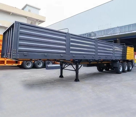 Semi-reboque de três eixos de parede lateral, tipo vedação, reboque para carga a granel com capacidade de 5,5 toneladas