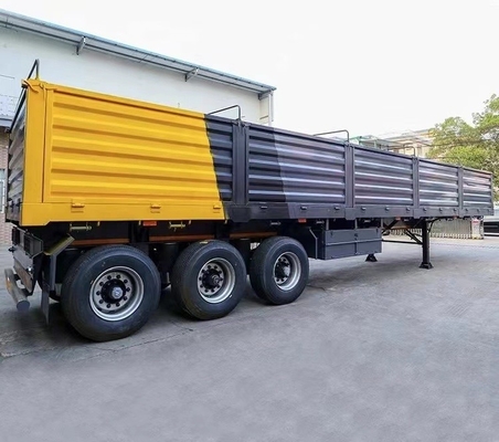 Semi-reboque de três eixos de parede lateral, tipo vedação, reboque para carga a granel com capacidade de 5,5 toneladas
