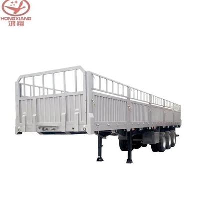 50 toneladas de carga pesada 3 eixos 13m de transporte de carga reboque de cama plana com parede lateral e cerca
