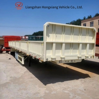 Reboque sem parede lateral não auto-dumpante de 3 eixos, semirreboque com plataforma lateral