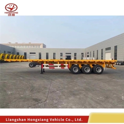 Semi-reboque de automóvel de três eixos Tandem Esqueleto 35t-80t personalizável para carga personalizada
