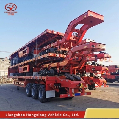 3 eixos 40FT Container Chassis de aço personalizável Esqueleto de ganso Semi-trailer de caminhão