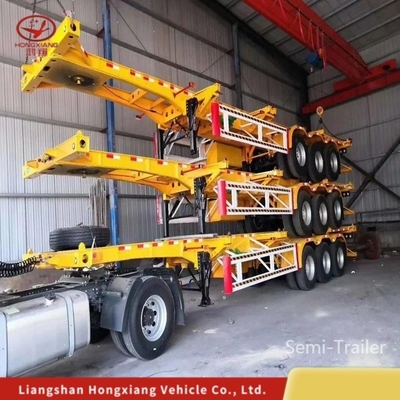 40FT Container Flatbed Low Bed Frame Skeleton Semi-Trailer Extensible Fence Bulk
