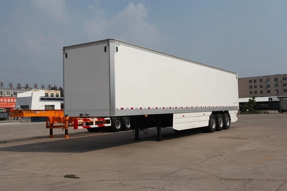 Suspensão tipo braço cruzado 3 eixo 40t 50ton 60ton Cargo Van Box Semi-reboque para carga