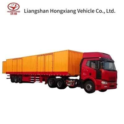 Suspensão tipo braço cruzado 3 eixo 40t 50ton 60ton Cargo Van Box Semi-reboque para carga