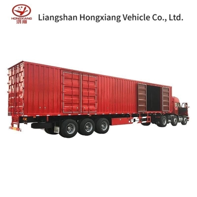 Camionette Dry Van Box Cargo Truck Container Semi-trailer com sistema de freio de ar duplo