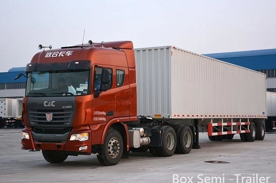 Não auto-dumping 3 eixos 45FT 53FT sistema de freio de ar duplo furgão tipo caixa semi-reboque