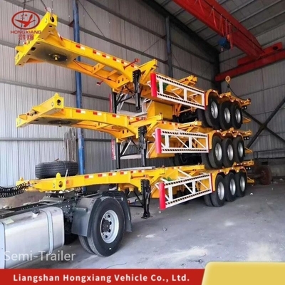 Esqueleto Multi-Eixo Pesado Baixo Leito/Rampa Baixa/Drop Deck Coluna de Ganso Leito Flat/Esqueleto Semi-Carrier Trailer Lowboy 5,5 toneladas