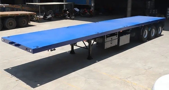 8.12.16 Pneus 3/4 eixo 60 toneladas Container Transport Flat Deck Truck Trailer Semi-trailer