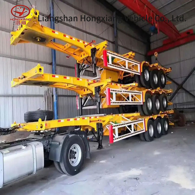 40FT Tri-Axle Container Skeleton Semitrailer Personalização para transporte de contêineres