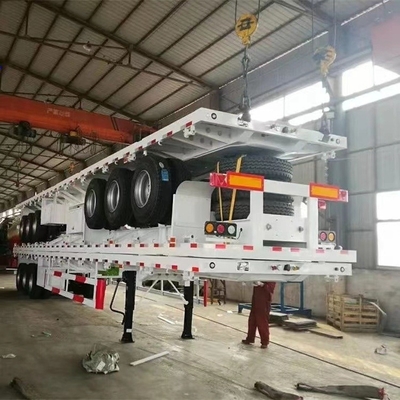 Sistema de travagem antibloqueio ABS de 3 eixos, contêiner de 40 pés, semirreboque de transporte de cama plana