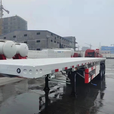 Classe de carga leve 5.5 toneladas 3 eixos 40 FT semirreboque plano para contêineres pesados de transporte
