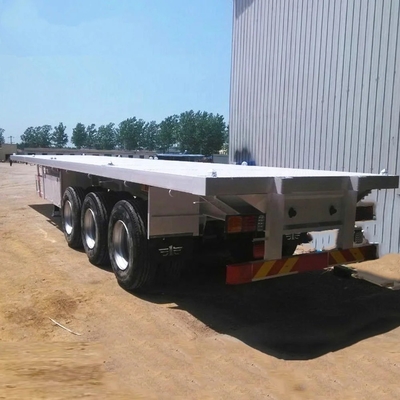 Classe de carga leve 5.5 toneladas 3 eixos 40 FT semirreboque plano para contêineres pesados de transporte
