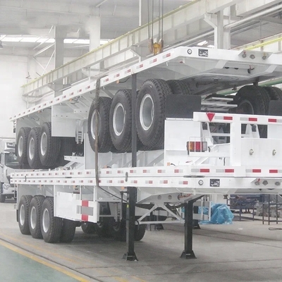 Classe de carga leve 5.5 toneladas 3 eixos 40 FT semirreboque plano para contêineres pesados de transporte