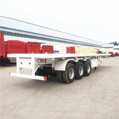 Classe de carga leve 5.5 toneladas 3 eixos 40 FT semirreboque plano para contêineres pesados de transporte