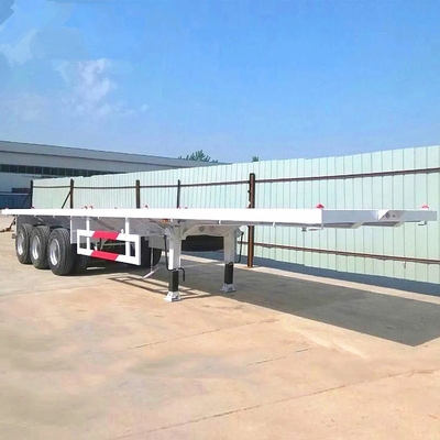 Classe de carga leve 5.5 toneladas 3 eixos 40 FT semirreboque plano para contêineres pesados de transporte
