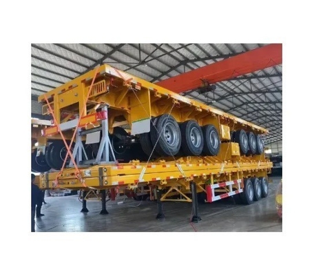 Tipo de braço cruzado 3 eixo caixa de carga plana transporte semi-reboque reboque com 8.12.16 Pneus