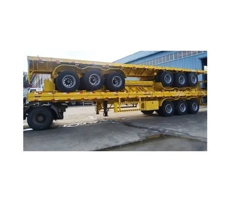 Tipo de braço cruzado 3 eixo caixa de carga plana transporte semi-reboque reboque com 8.12.16 Pneus