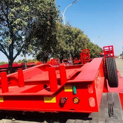 Reboque hidráulico telescópico de 3 eixos de 40 t 50 t 60 t para transporte de carga pesada