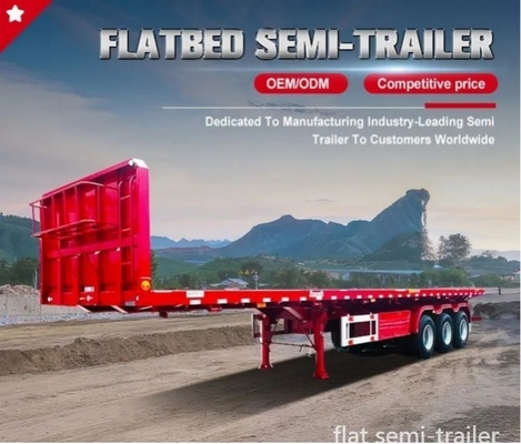 Semi-reboque de cama plana de 12t x 3t BPW com capacidade de carga de 60t e suspensão de airbag