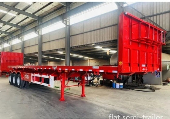 Sistemas de suspensão tipo braço cruzado 3 eixos 40FT Container Flat Bed Truck Semi-trailer