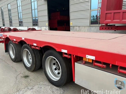 Sistemas de suspensão tipo braço cruzado 3 eixos 40FT Container Flat Bed Truck Semi-trailer