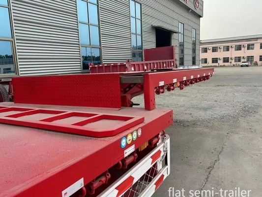 Sistemas de suspensão tipo braço cruzado 3 eixos 40FT Container Flat Bed Truck Semi-trailer