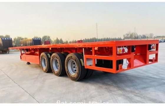 Customize 40 Ton50 Ton Flat Bed Trailer para carro com sistemas de suspensão do tipo Cross Arm